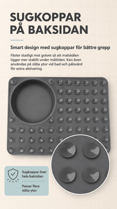 Slickmatta med rostfri skål – slow feeder för hund & katt - Nosigt